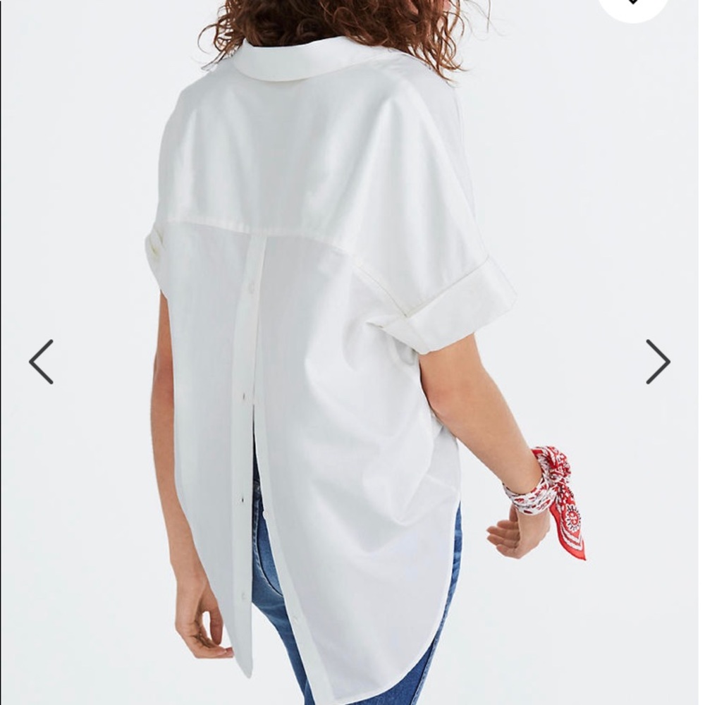 Madewell Courier Button Back Shirt L